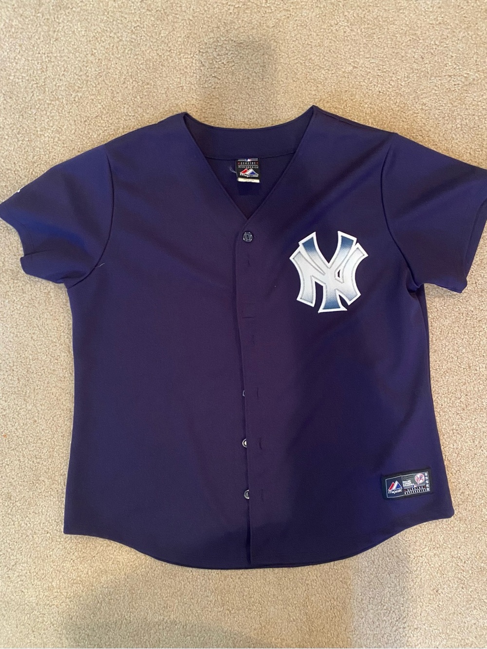 Majestic New York Yankees MLB Baseball Jersey Navy Blue XL Officially Licensed
